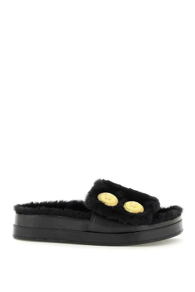 商品Balmain|Balmain faux fur tam slides,价格¥3504,第1张图片