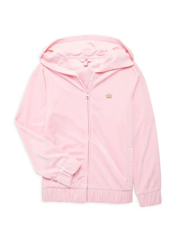 商品Juicy Couture|Girl's Logo Velour Zip Up Hoodie,价格¥120,第1张图片