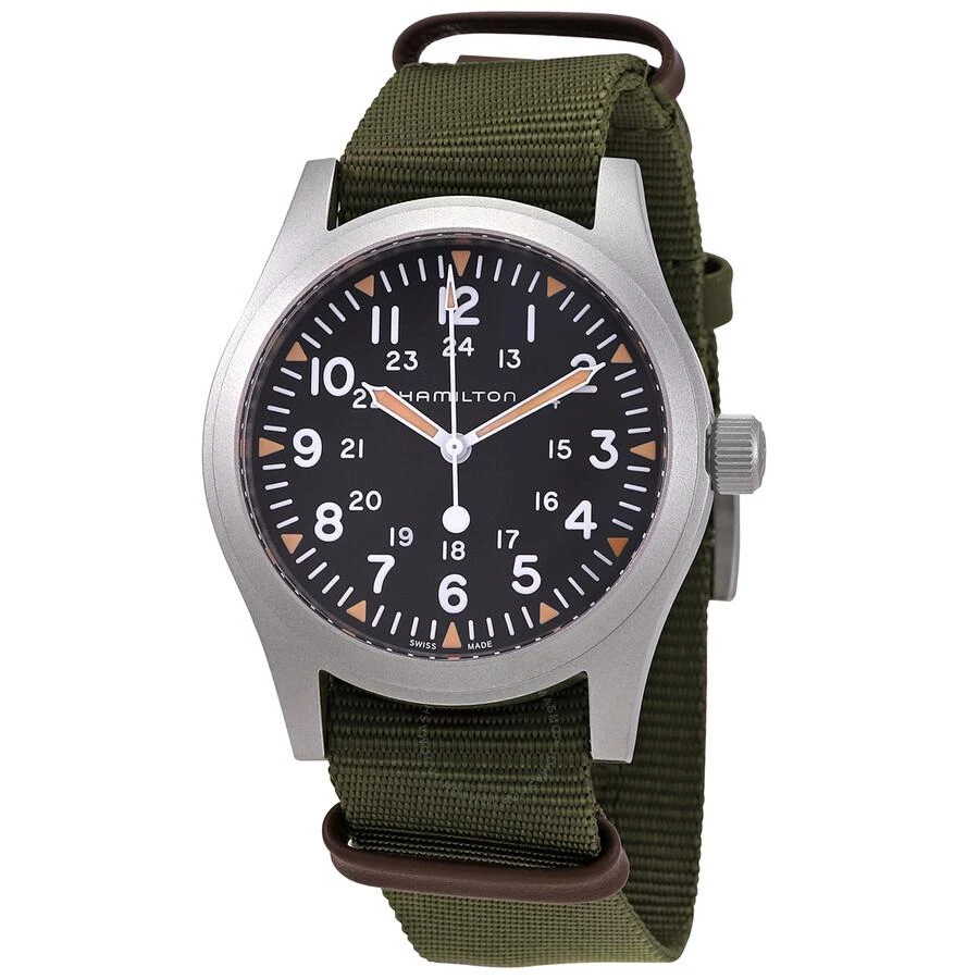 商品Hamilton|Khaki Field Hand Wind Black Dial Men's Watch H69529933,价格¥3346,第1张图片