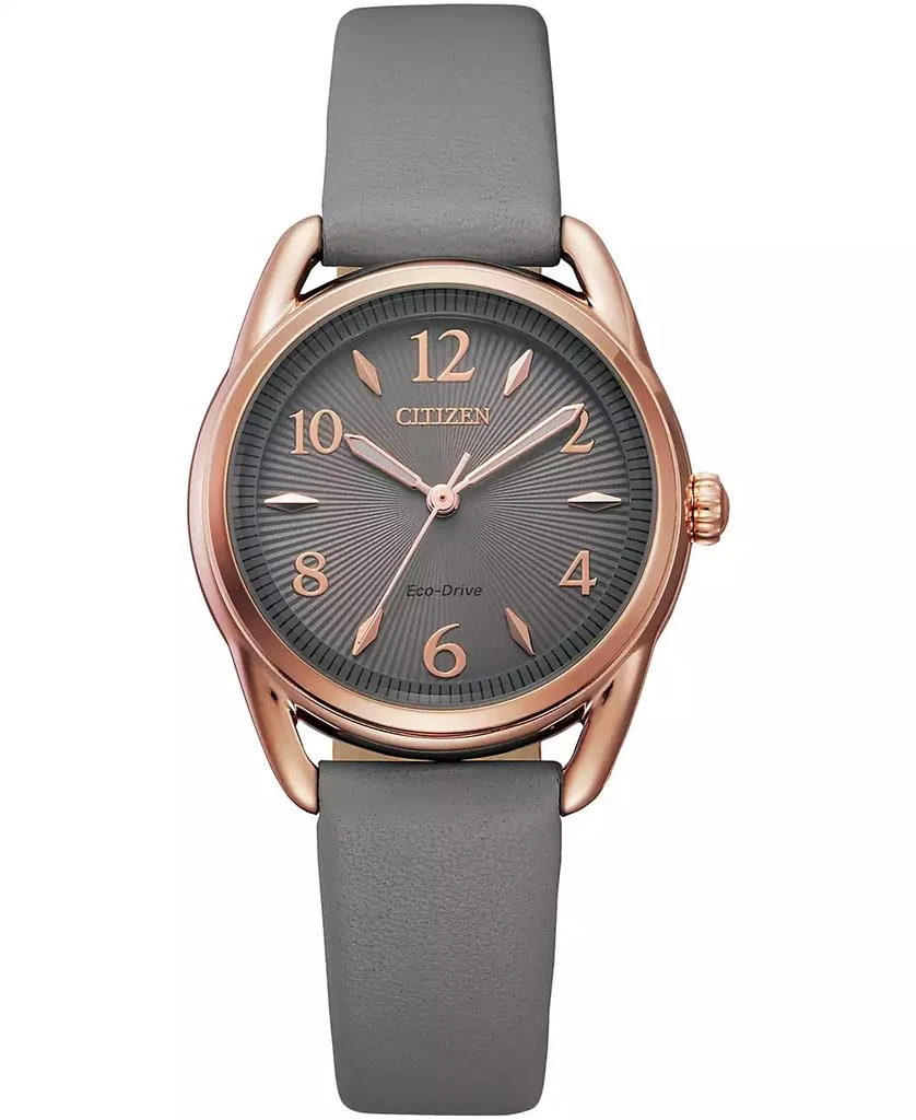 商品Citizen|Drive From Eco-Drive Women's Gray Leather Strap Watch 30mm,价格¥1012,第1张图片