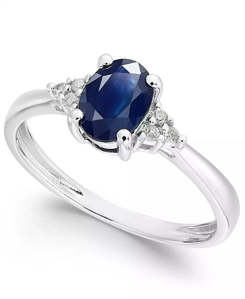 商品Macy's|Sapphire (9/10 ct. t.w.) and Diamond Accent Ring in 14k White Gold (Also Available in Tanzanite, Emerald and Ruby),价格¥4845,第1张图片