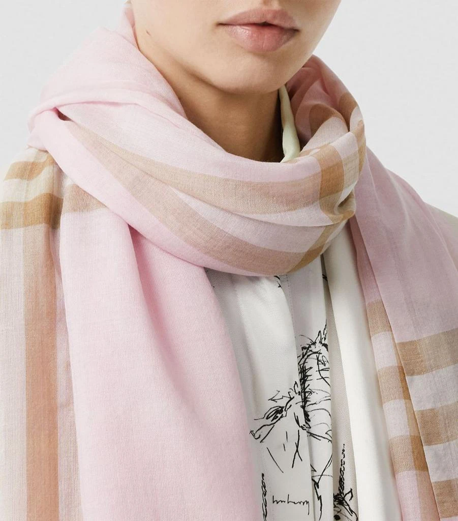 商品Burberry|Wool-Silk Check Scarf,价格¥3132,第5张图片详细描述