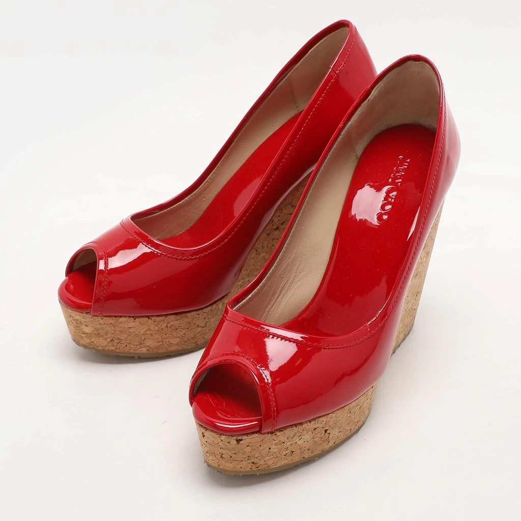 商品[二手商品] Jimmy Choo|Jimmy Choo Red Patent Leather Papina Wedge Pumps Size 37,价格¥1591,第2张图片详细描述