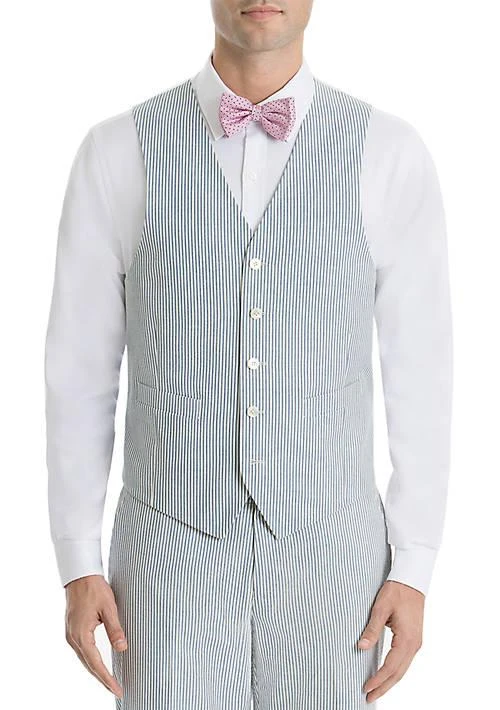 商品Ralph Lauren|Ralph Lauren Blue Stripe Cotton Suit Separate Vest,价格¥376,第1张图片