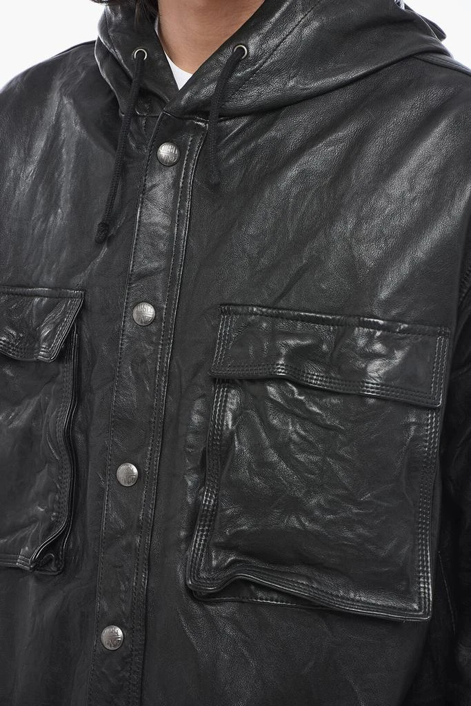 商品Diesel|Diesel Leather L-BAT Jacket with Wrinked Effect,价格¥6202,第3张图片详细描述