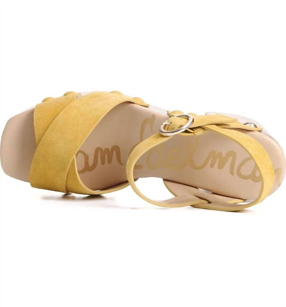 商品Sam Edelman|Josefine Suede Sandal in Mustard,价格¥1028,第3张图片详细描述