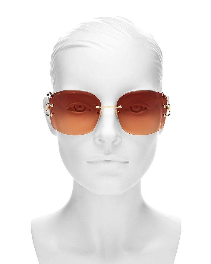 商品Cartier|Signature C Rimless Square Sunglasses, 60mm,价格¥9316,第2张图片详细描述