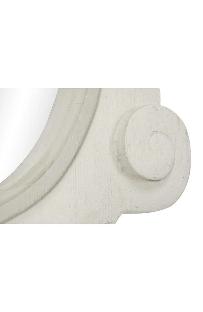 商品SONOMA SAGE HOME|Large White Wood Oval Wall Mirror with Arched Frame & Carved Scrolls,价格¥2417,第3张图片详细描述