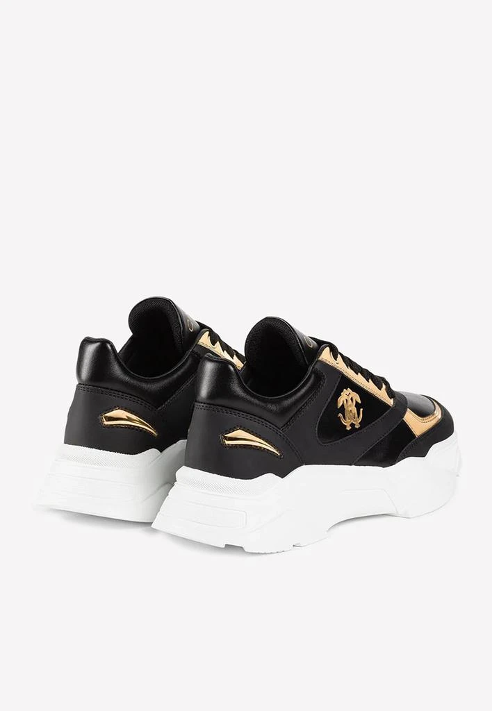 商品Roberto Cavalli|Mirror Snake-Embossed Paneled Sneakers,价格¥3984,第3张图片详细描述