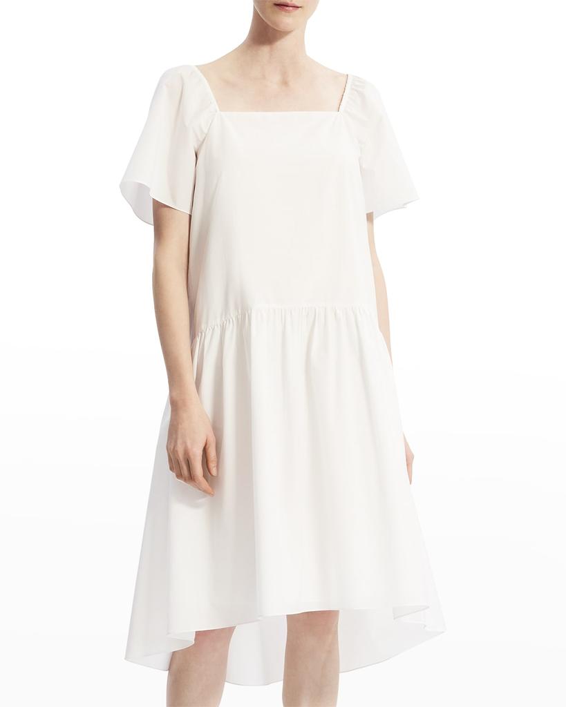 Square-Neck Tiered Midi A-Line Dress商品第3张图片规格展示