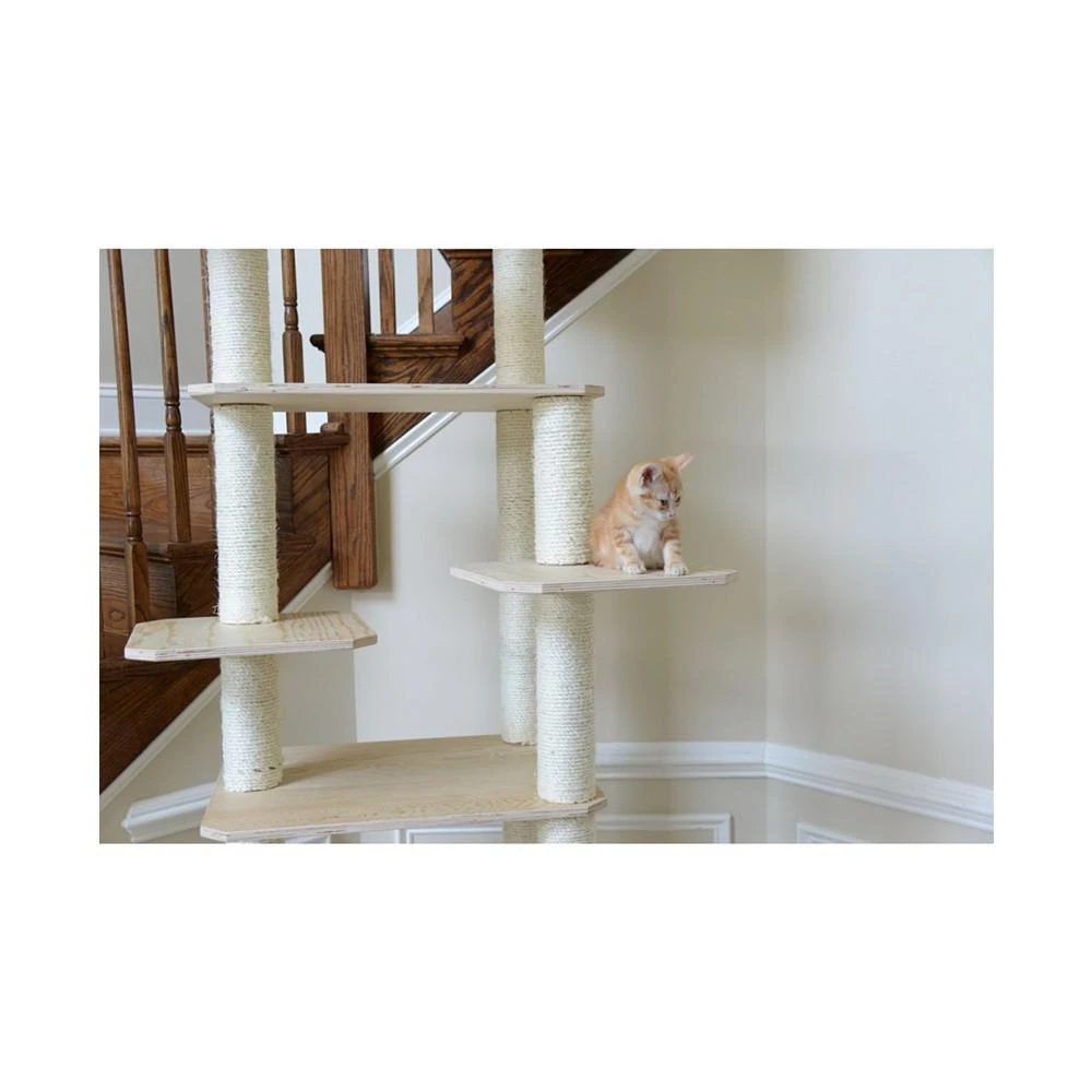 商品Macy's|89" Real Wood Premium Scots Pine, 7-Level Cat Tree With 2 Playhouses,价格¥2590,第4张图片详细描述