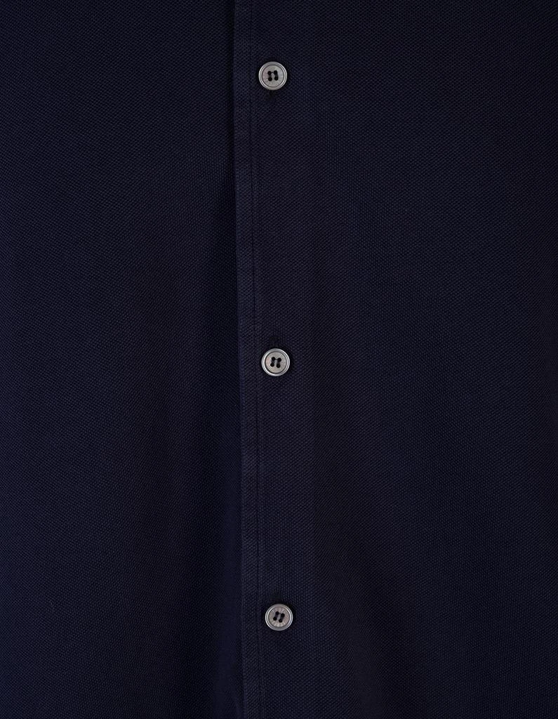 商品Fedeli|Teorema Light Piquet Shirt In Night Blue,价格¥1989,第3张图片详细描述