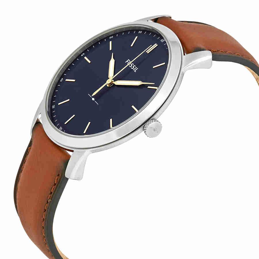 商品Fossil|Fossil Minimalist Blue Dial Brown Leather Mens Watch FS5304,价格¥529,第4张图片详细描述