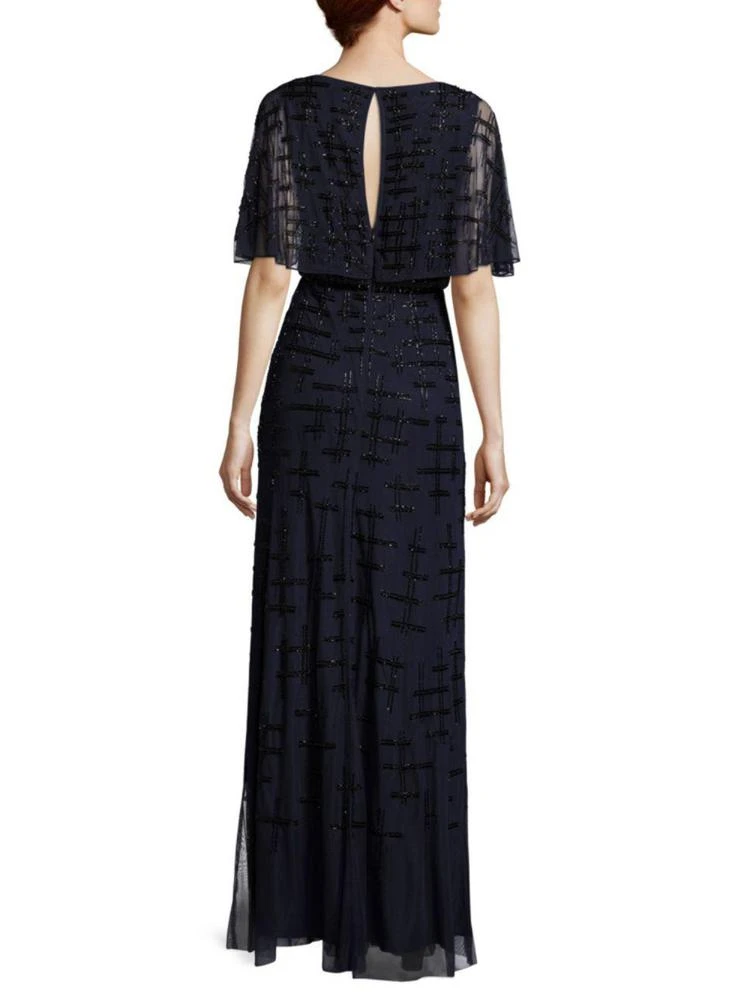 商品Aidan Mattox|Beaded Cape Flutter Gown,价格¥1485,第2张图片详细描述