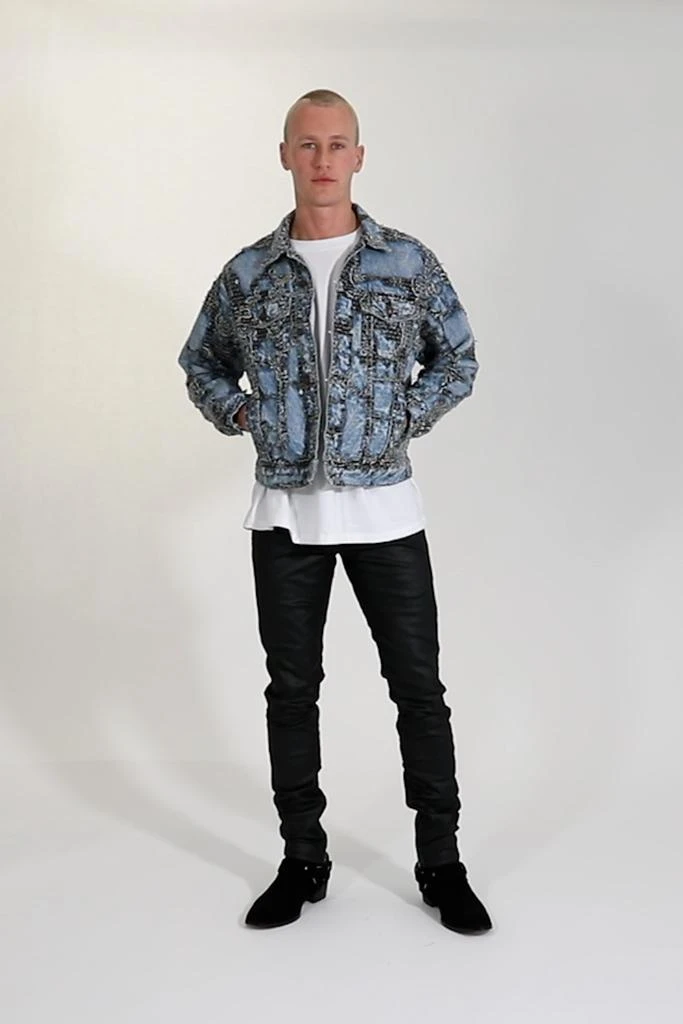 商品MNML|Boro Paisley Trucker Jacket - Blue/Black,价格¥468,第2张图片详细描述