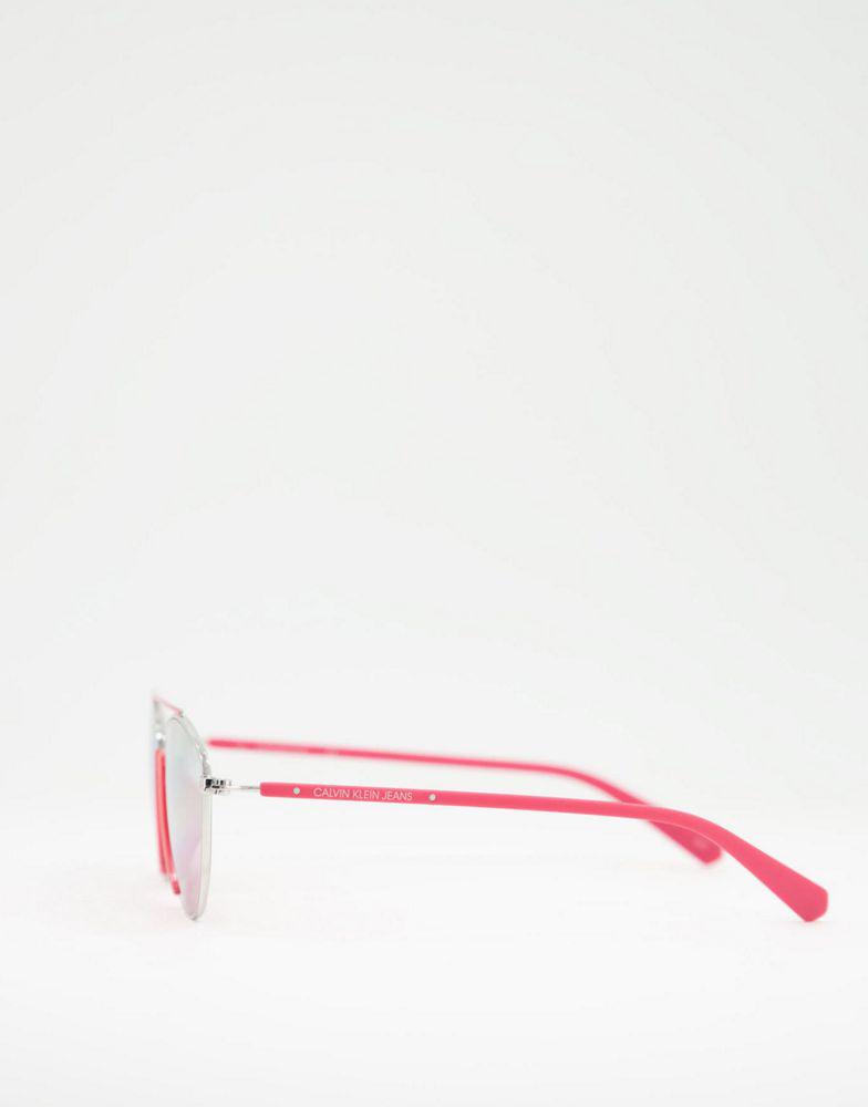 Calvin Klein Jeans fullrim sunglasses in pink商品第2张图片规格展示