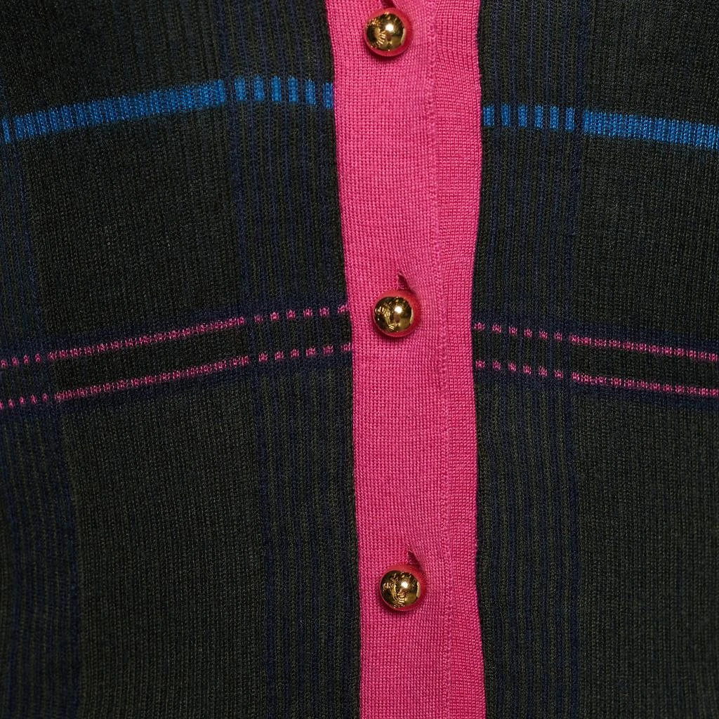 商品[二手商品] Louis Vuitton|Louis Vuitton Dark Green Checked Cashmere & Silk Knit Cardigan XS,价格¥1369,第3张图片详细描述