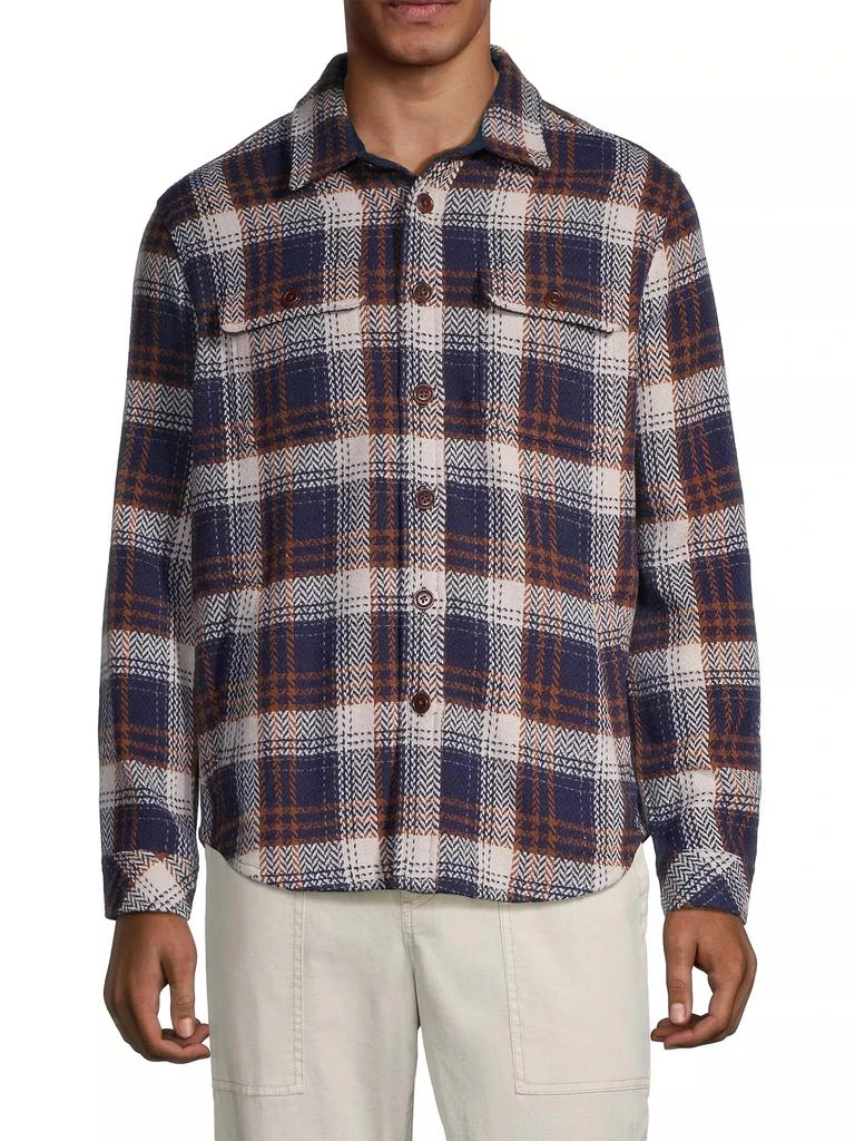 商品Rails|Berkshire Herringbone Plaid Button-Front Shirt Jacket,价格¥568,第3张图片详细描述