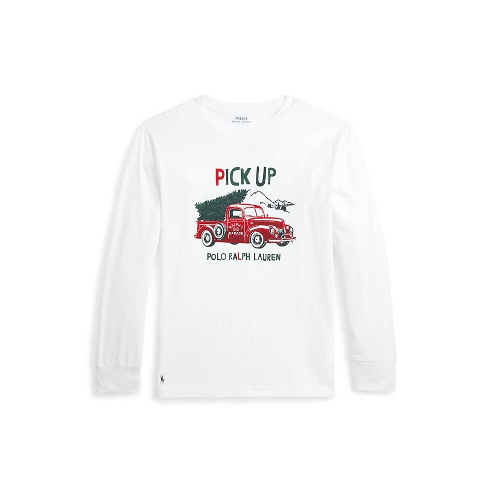 商品Ralph Lauren|Big Boys Cotton Long-Sleeve Graphic T-shirt,价格¥135,第1张图片