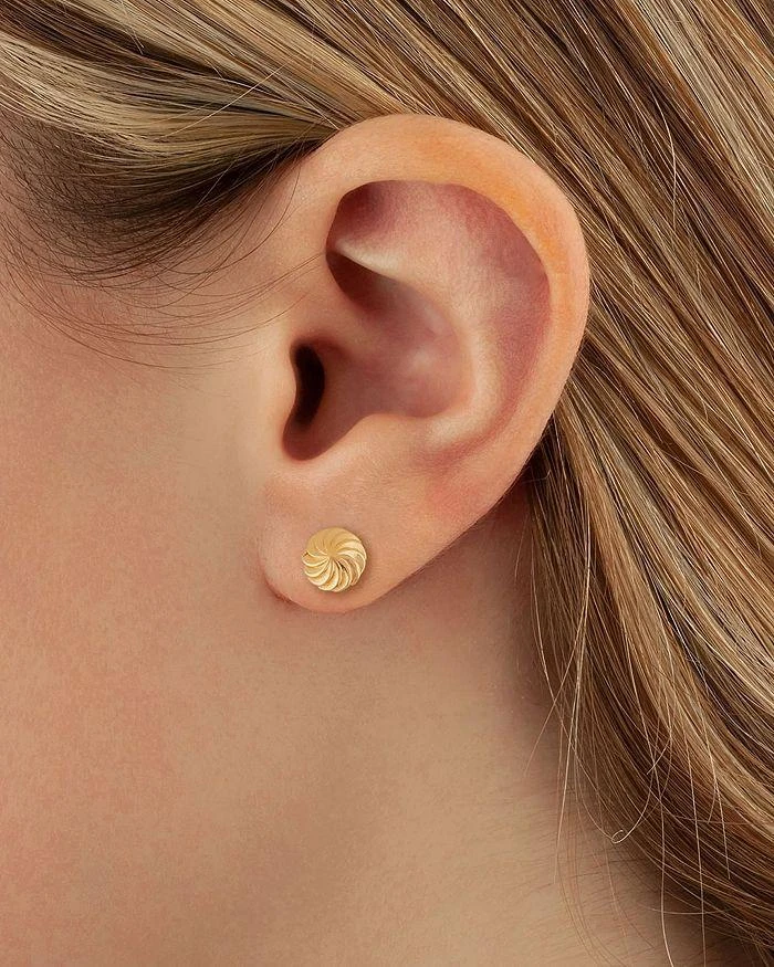 商品Moon & Meadow|14K Yellow Gold Round Starburst Stud Earrings,价格¥2436,第2张图片详细描述