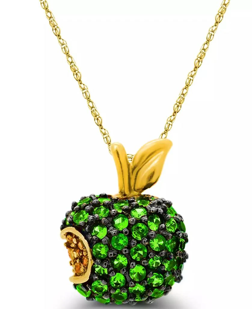 商品Macy's|Tsavorite (1-3/8  ct. t.w.) and Yellow Sapphire (1/10  ct. t.w.) Apple Pendant in 14K Gold,价格¥8319,第1张图片