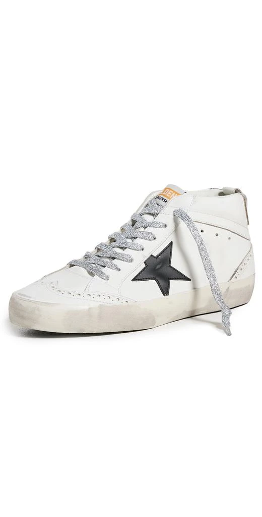 商品Golden Goose|Golden Goose Mid Star 皮革鞋面星星和波纹形运动鞋,价格¥4496,第1张图片