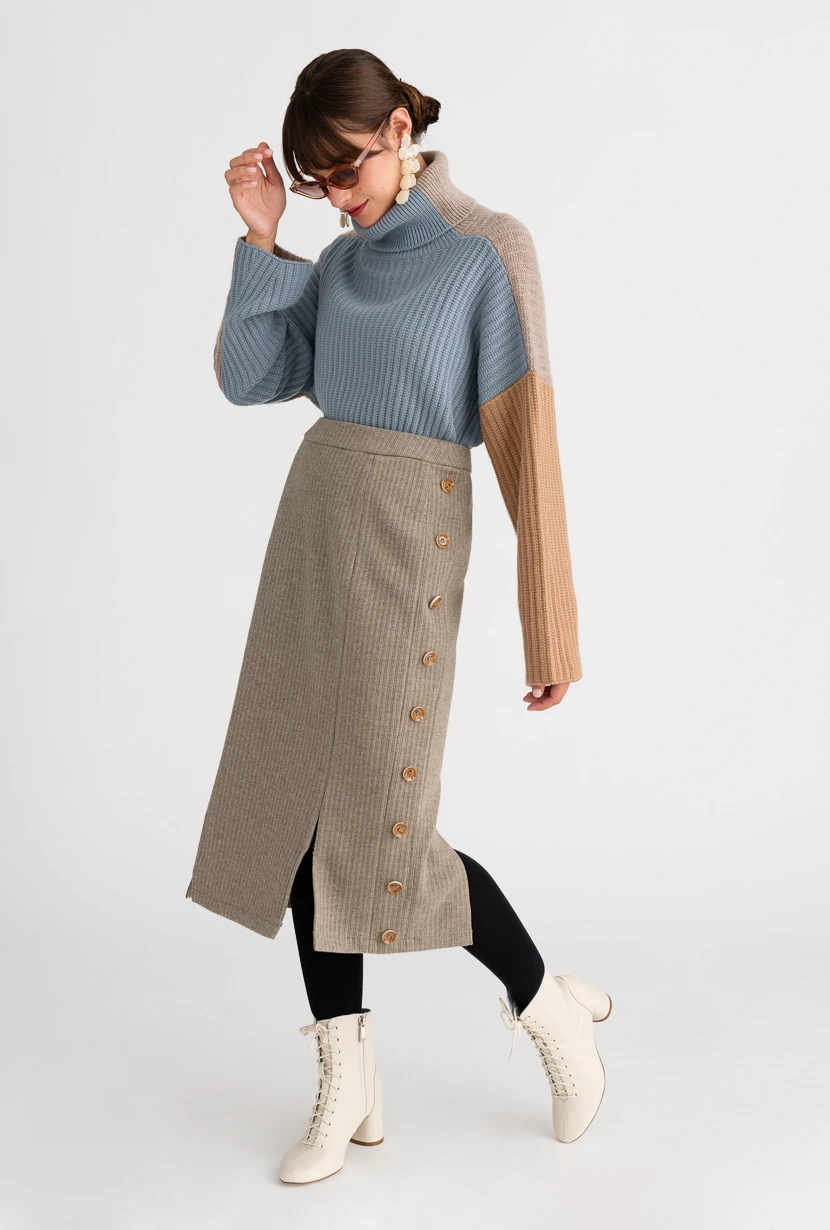 商品[国内直发] Petite Studio NYC|Agnes 半身裙 - 淡绿色 | Agnes Skirt - Moss,价格¥171,第1张图片