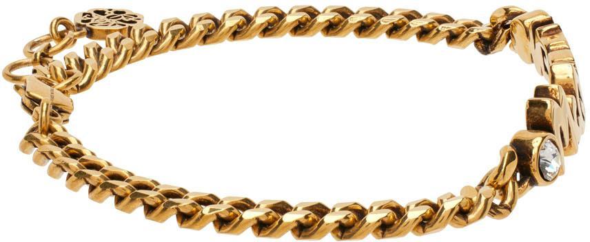 商品Alexander McQueen|Gold Graffiti Chain Bracelet,价格¥3111,第7张图片详细描述