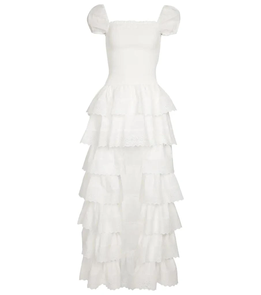 商品CAROLINE CONSTAS|Keegan smocked cotton poplin maxi dress,价格¥3321,第1张图片