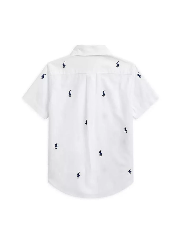 商品Ralph Lauren|Little Boy's & Boy's Logo Embroidered Oxford Short-Sleeve Shirt,价格¥224,第3张图片详细描述