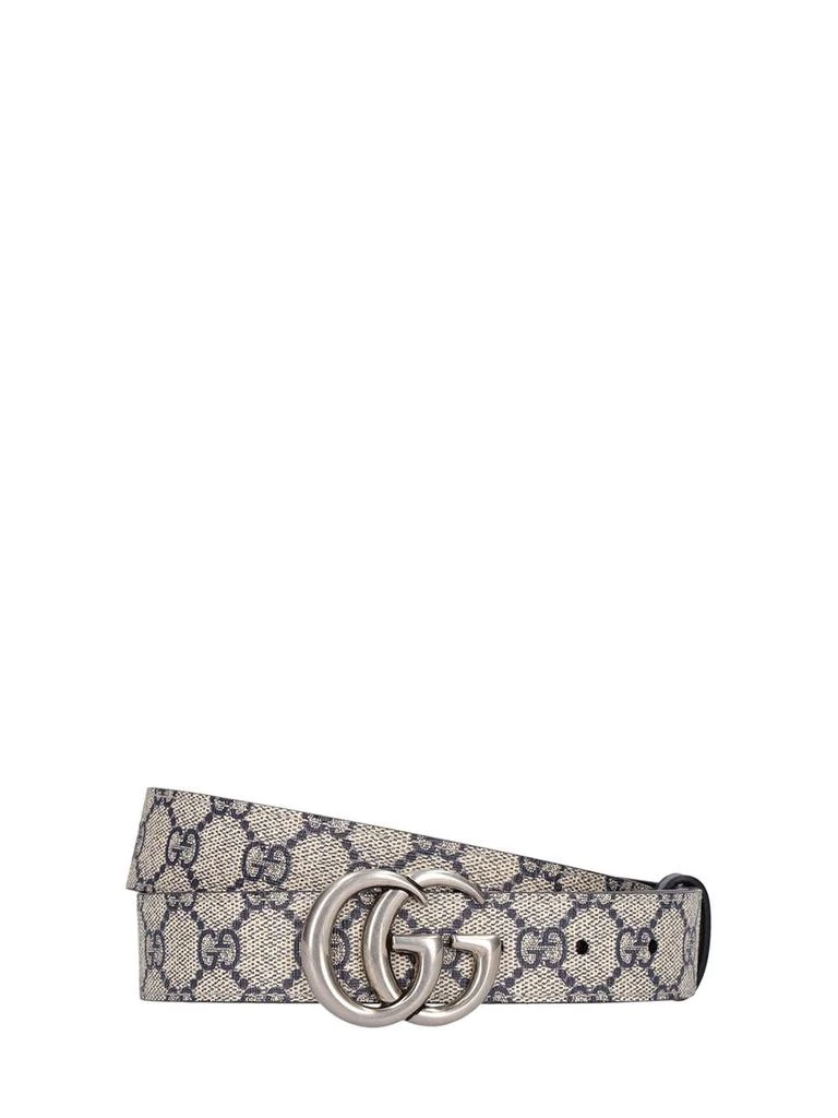 商品Gucci|3cm Reversible Gg Marmont & Supreme Belt,价格¥4064,第1张图片