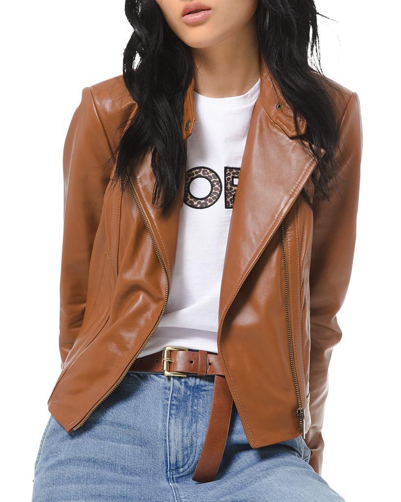 商品Michael Kors|Leather Moto Jacket,价格¥1863,第1张图片