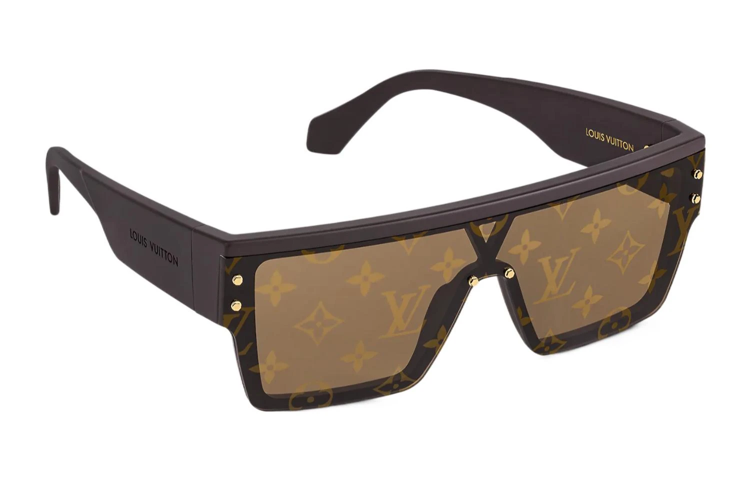 商品[国内直发] Louis Vuitton|路易威登 Logo印花板材不规则形太阳眼镜 男款 棕色 #,价格¥5704,第7张图片详细描述