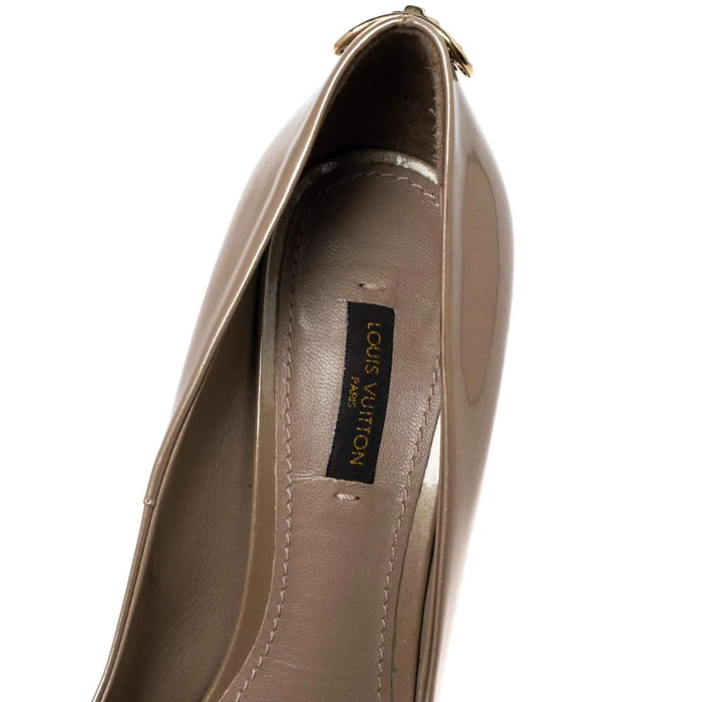 Louis Vuitton Beige Glitter Patent Leather Oh Really! Peep Toe Platform Pumps Size 37.5 商品