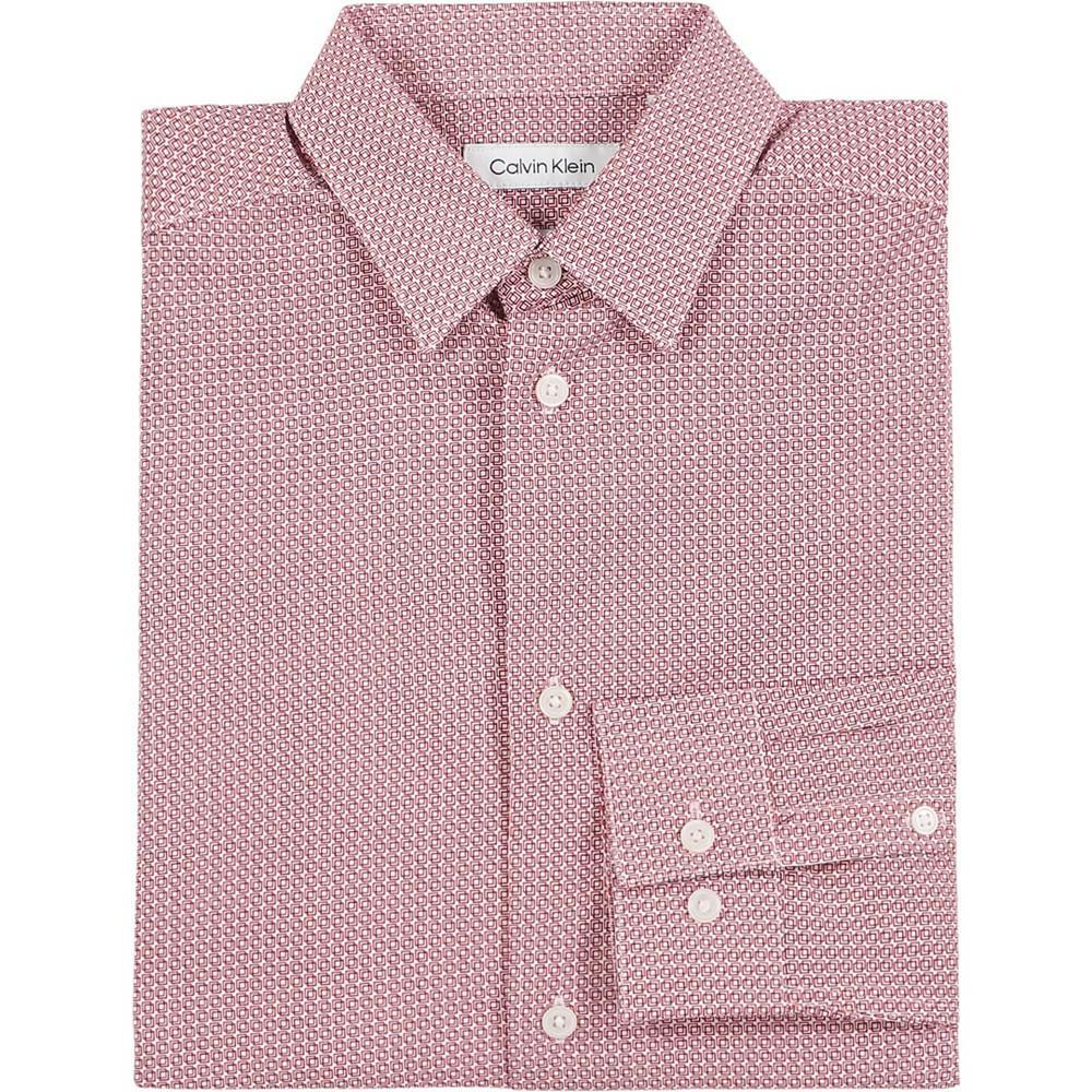 商品Calvin Klein|Big Boys Long Sleeve Stretch Box Print Shirt,价格¥110,第1张图片