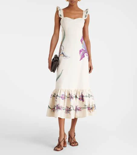 商品LA DOUBLE J|Gingerbread floral cotton-blend midi dress,价格¥8675,第2张图片详细描述