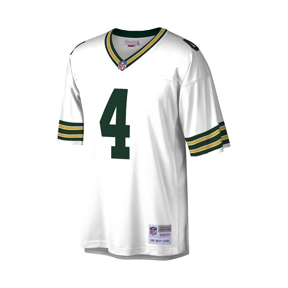 商品Mitchell and Ness|Men's Brett Favre White Green Bay Packers 1996 Legacy Replica Jersey,价格¥1196,第3张图片详细描述