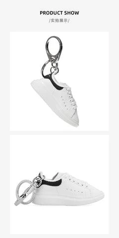 商品Alexander McQueen|小白鞋皮革黑尾挂件钥匙链【香港仓极速发货】,价格¥1388,第3张图片详细描述