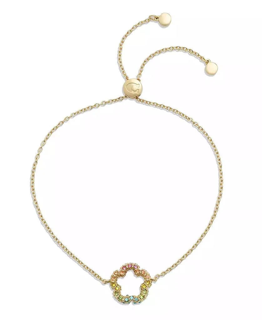 商品Coach|Faux Stone Signature Tea Rose Slider Bracelet,价格¥711,第1张图片