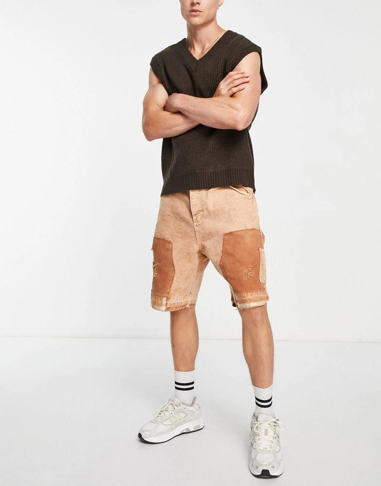 商品Jaded London|Jaded London denim carpenter shorts in stone,价格¥331,第4张图片详细描述