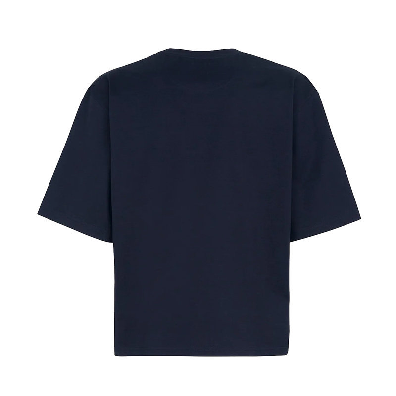 商品Fendi|【预售3-7天】FENDI/芬迪 22年早春新款 男士深蓝色纯棉对比色Logo Icon图案短袖T恤FY1129AIFVF0QG3,价格¥42565,第6张图片详细描述