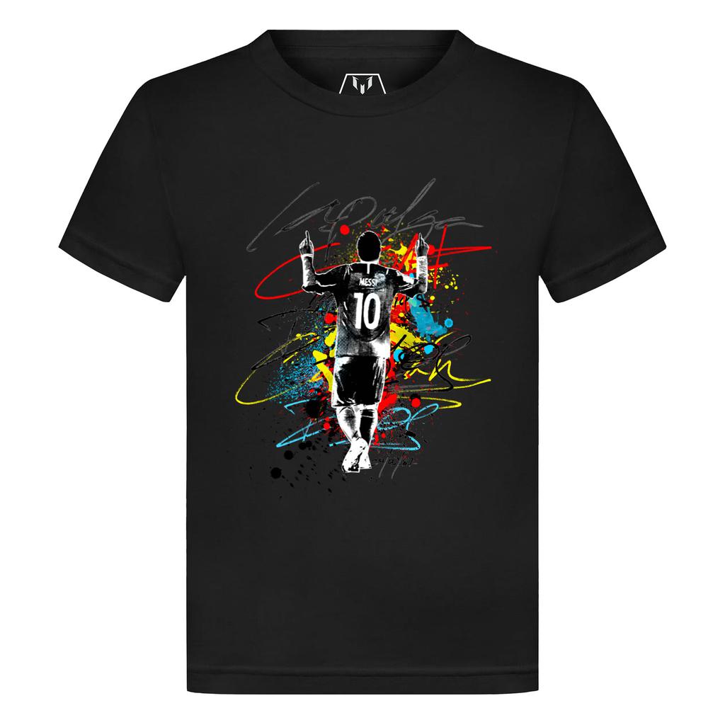 Messi La Pulga Paint Splash Kid's Graphic T-Shirt商品第1张图片规格展示