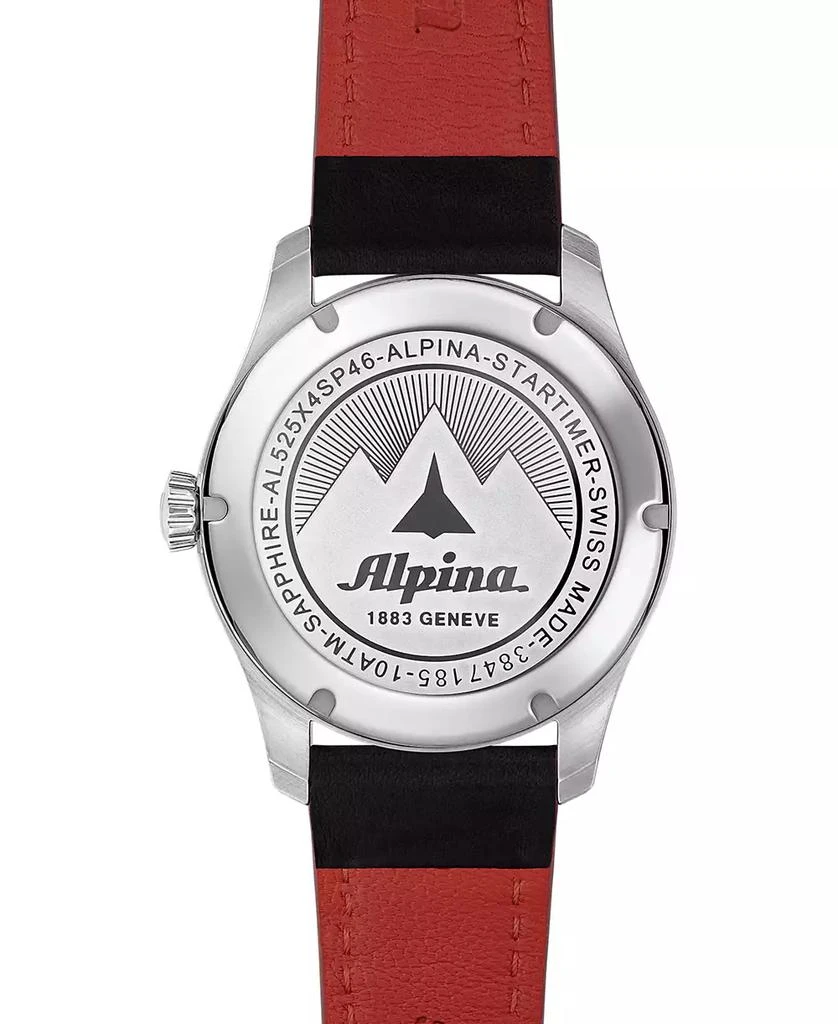 商品Alpina|Men's Swiss Automatic Startimer Black Leather Strap Watch 41mm,价格¥8864,第3张图片详细描述