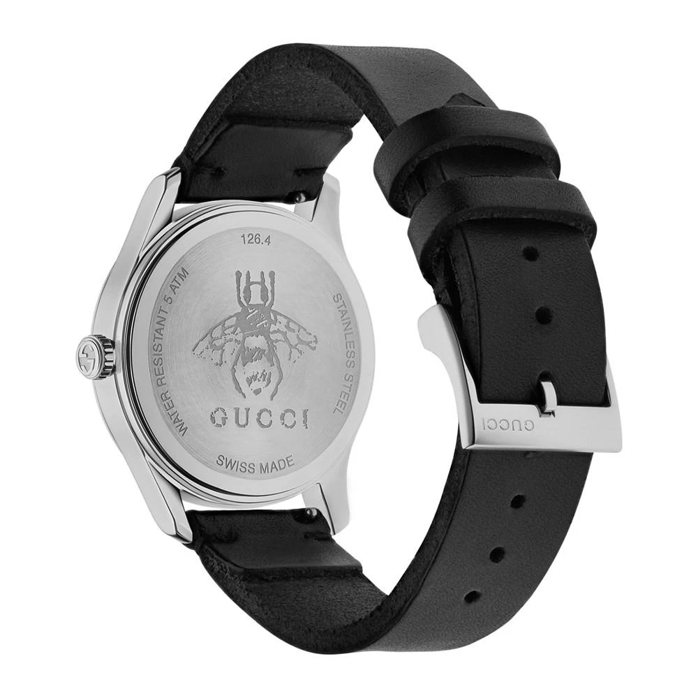 商品Gucci|Unisex Swiss G-Timeless Black Leather Strap Watch 38mm,价格¥7098,第4张图片详细描述