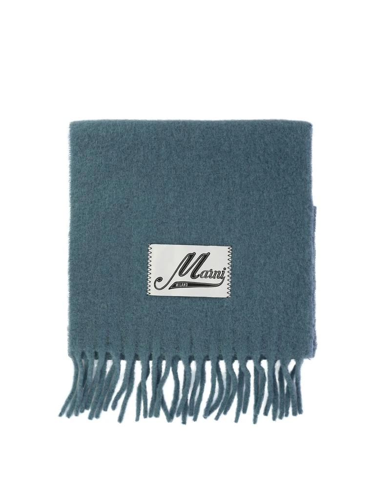 商品Marni|Scarf With Logo Patch Scarves Light Blue,价格¥1148,第1张图片