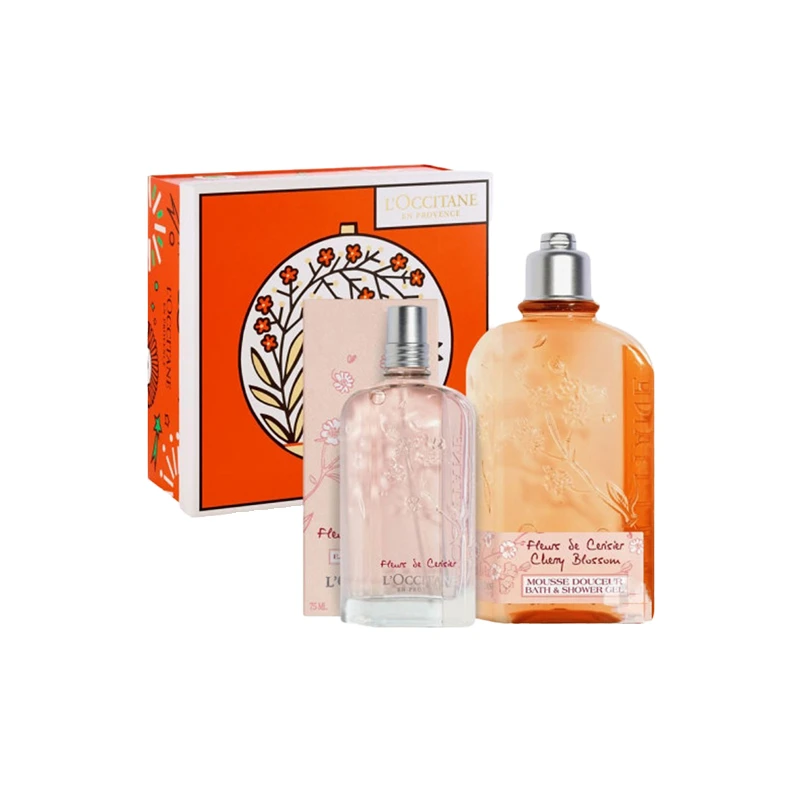商品L'Occitane|欧舒丹2022限量甜蜜樱花套装 沐浴露250ml+香水75ml,价格¥482,第1张图片