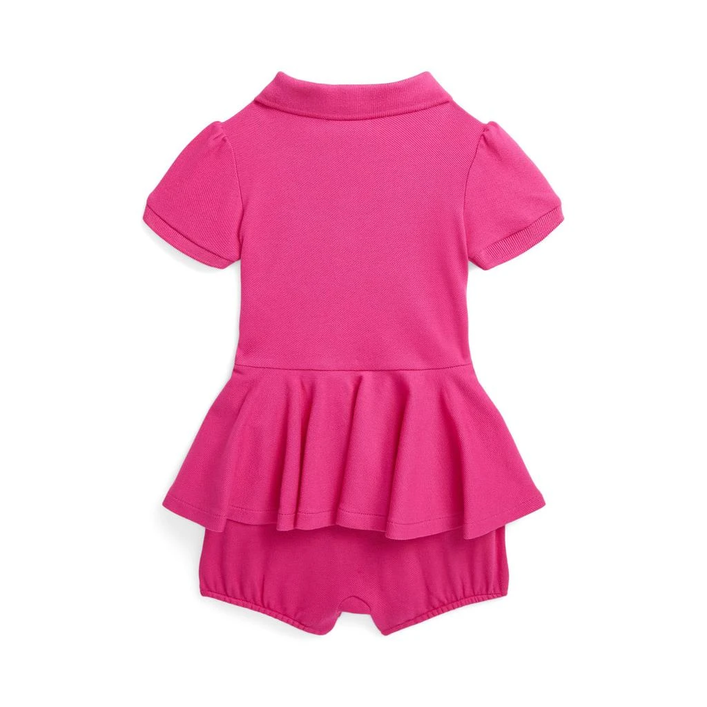 商品Ralph Lauren|Stretch Mesh Peplum Polo Shortall (Infant),价格¥268,第2张图片详细描述