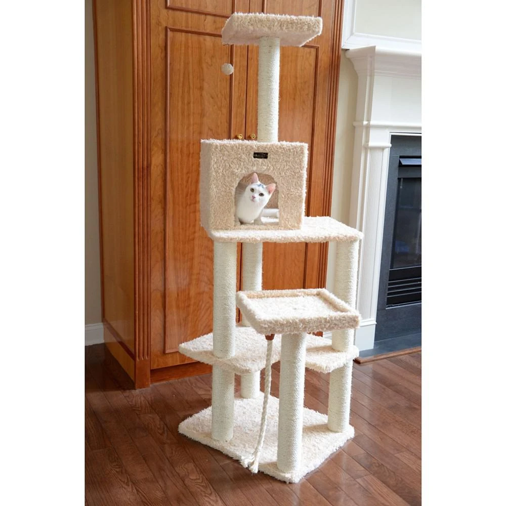 商品Armarkat|Real Wood Cat Tower, Ultra Thick Faux Fur Covered Cat Condo,价格¥1866,第2张图片详细描述