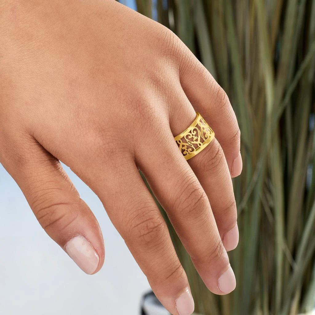 Italian 14kt Yellow Gold Filigree Heart Ring 商品