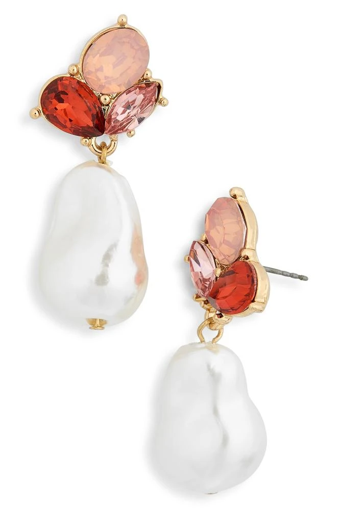 商品Nordstrom|Sparkle & Faux Pearl Drop Earrings,价格¥49,第1张图片